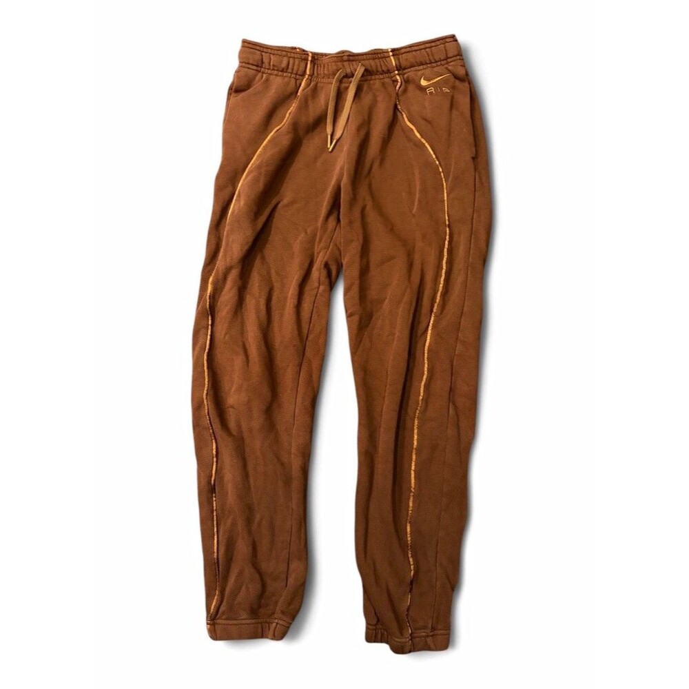 NIKE WOMEN AIR MID-RISE FLEECE JOGGERS PANTS Brown Size S